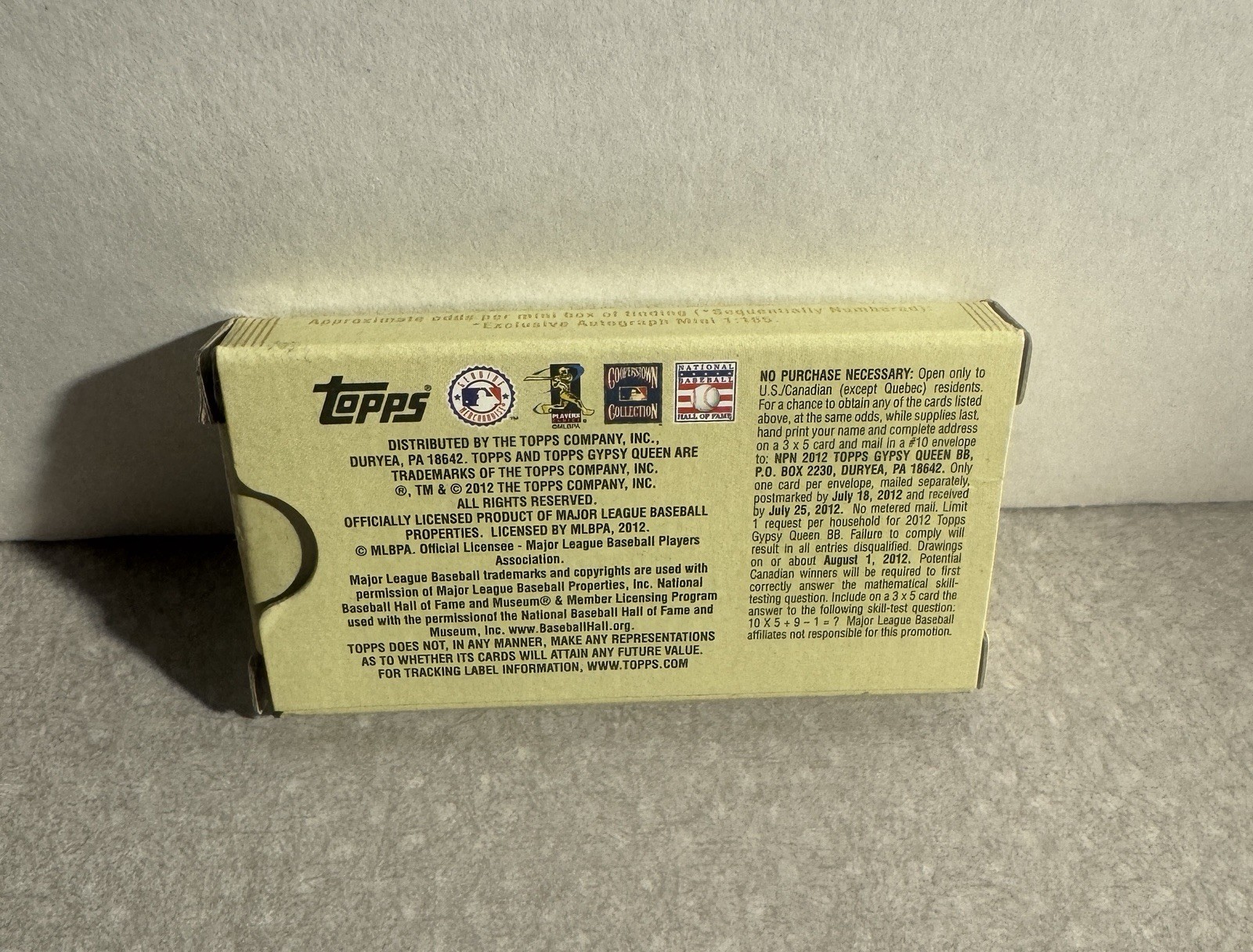 2012 Topps Gypsy Queen Mini-Card Box - 10 Cards