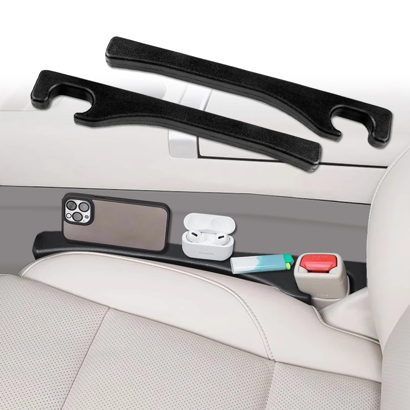 2Pcs PU Leather Car Seat Gap Filler, Seat Console Gap Plug Stop Falling Items...