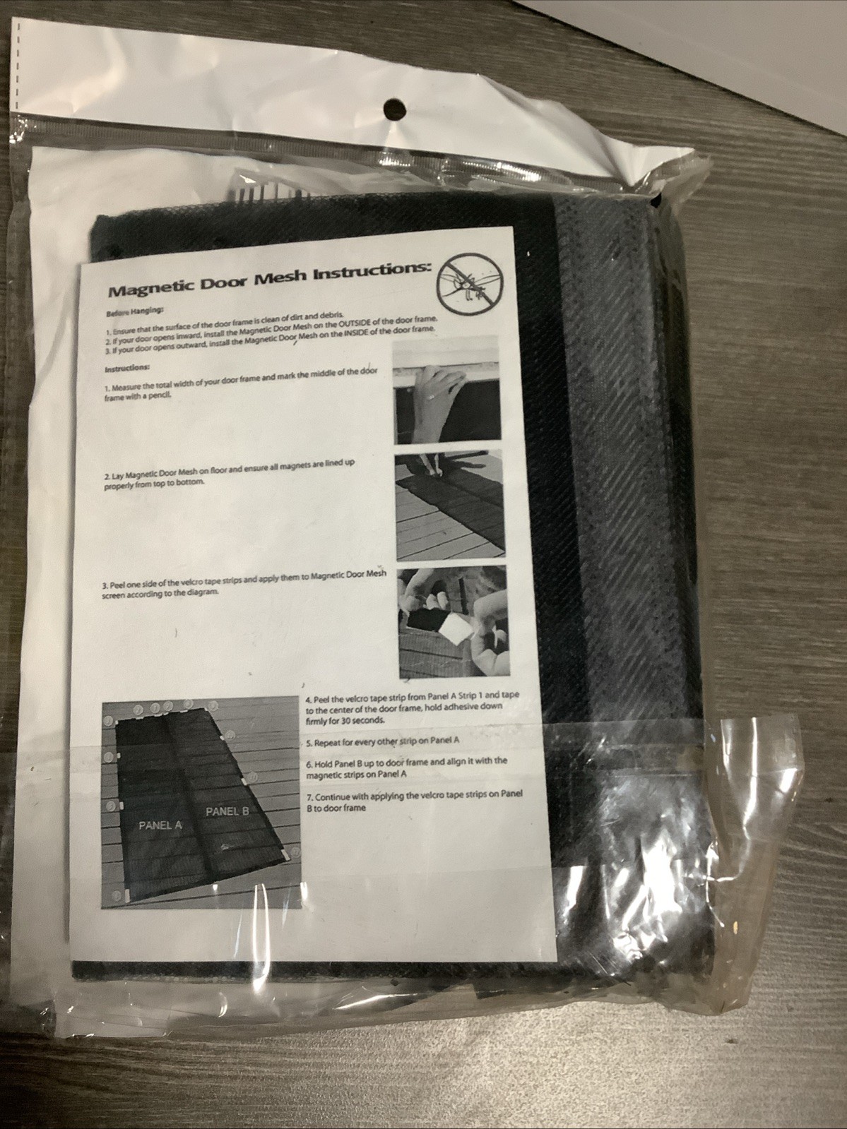 Magnetic Screen Door - Fit Door Size 32 X 80 Inch, Black Mesh Curtain NOS