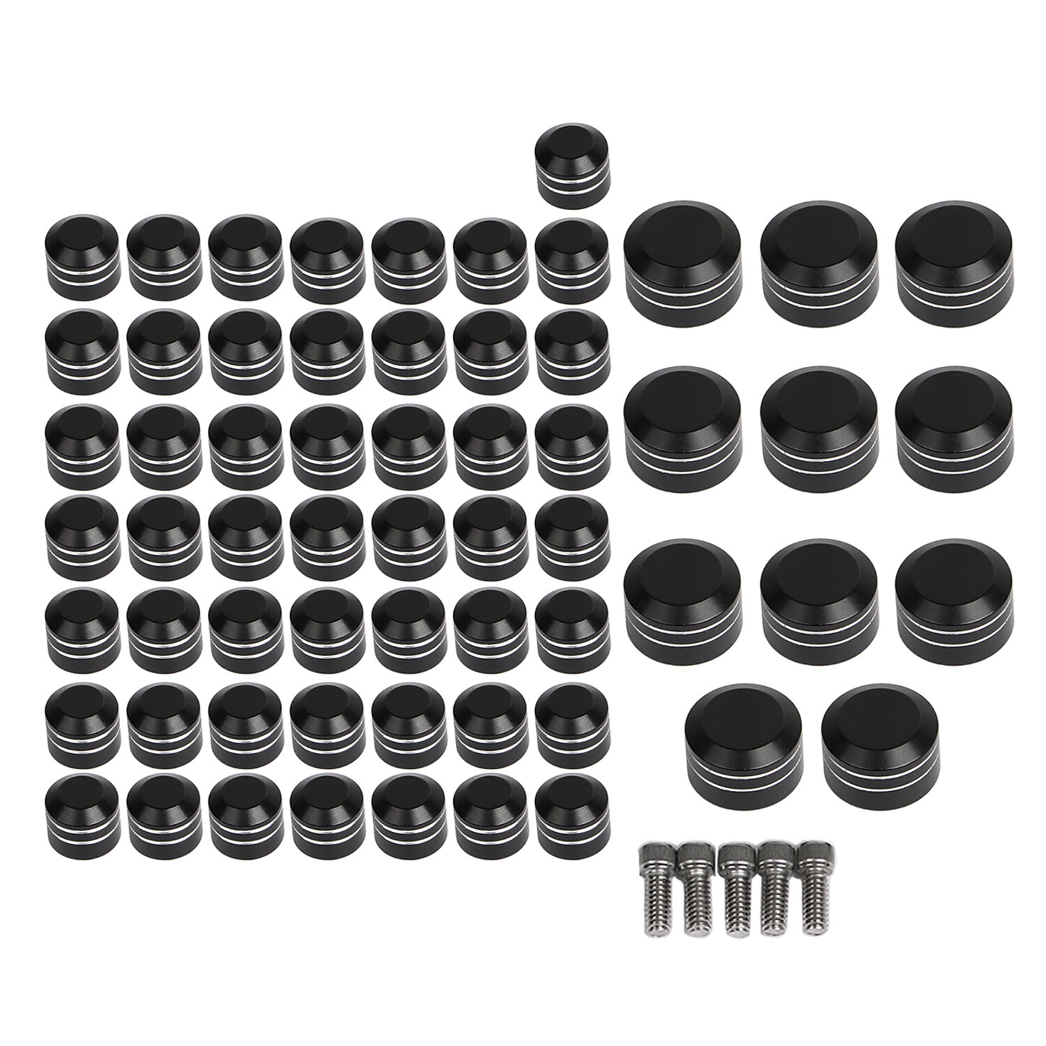 Black Engine Motor Bolt Screw Caps Cover For Harley Softail FXS Fatboy Breakout