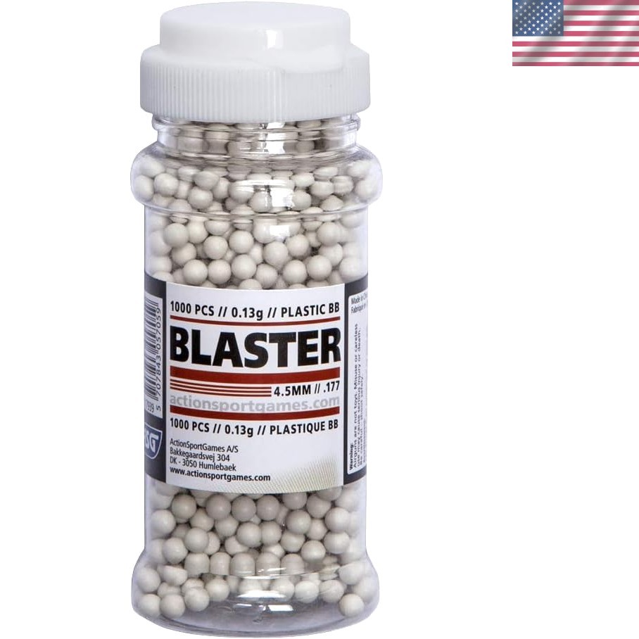 ASG Blaster 4.5mm Plastic BBs - 1000 pcs, High Polish Finish for Accuracy