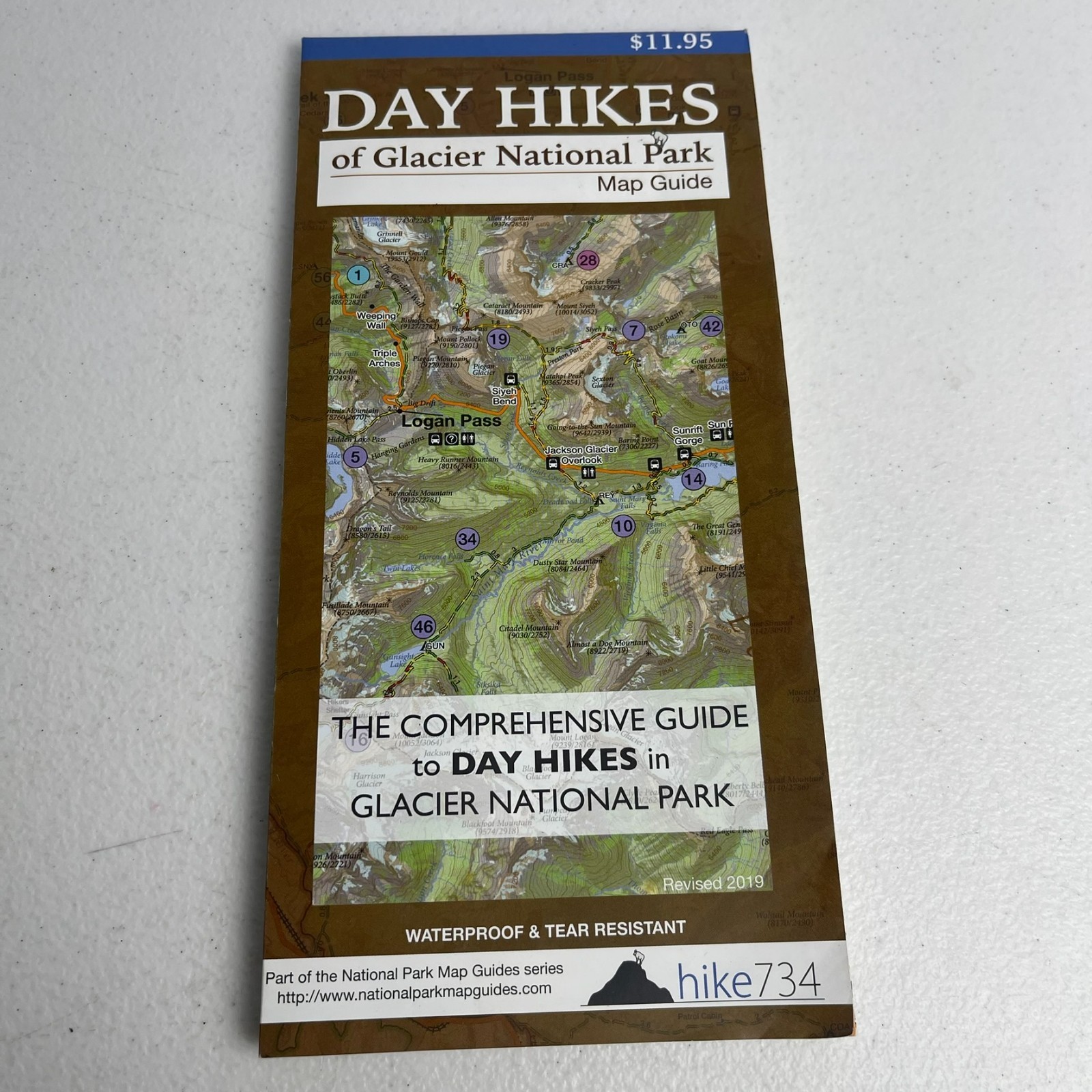 Day Hikes of Glacier National Park Map Guide Hike 734