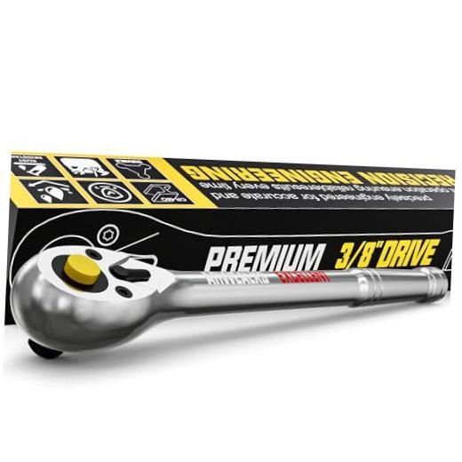 3/8-Inch Drive Ratchet, 9'' Ratchet Handle, 72-Tooth Quick-release Ratchet