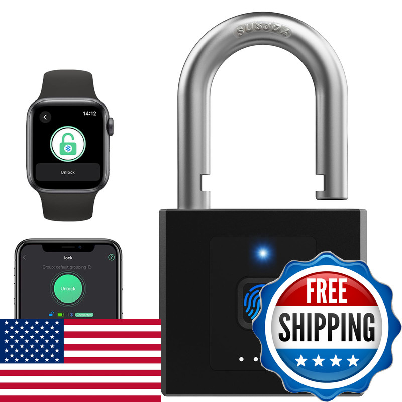 Gate Padlock Combination Padlock Fingerprint Phone App Locker Lock Elinksmart -