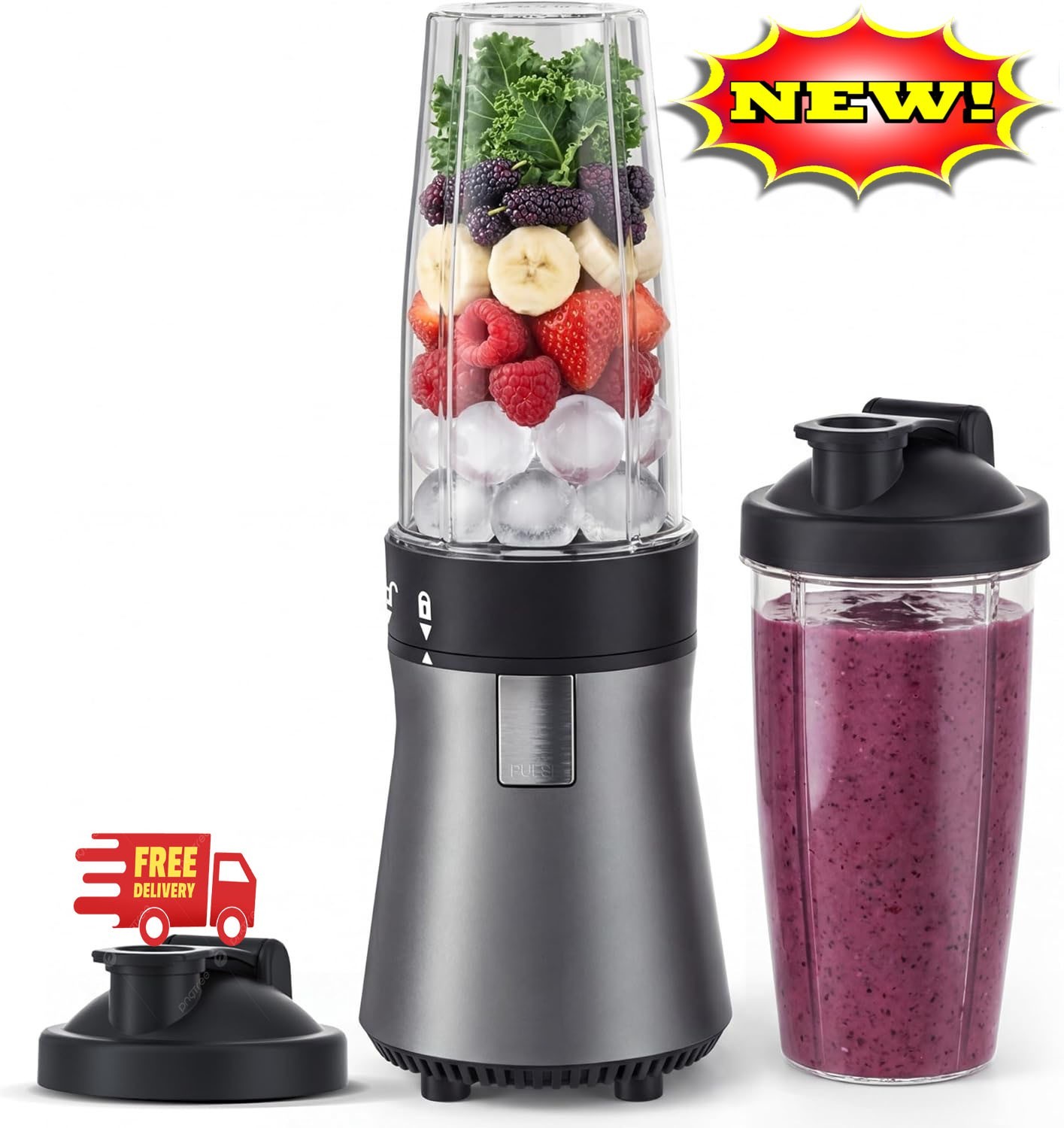 Licuadora para Smoothies, Licuadora Personal para Batidos y Smoothies, 700 W, Te