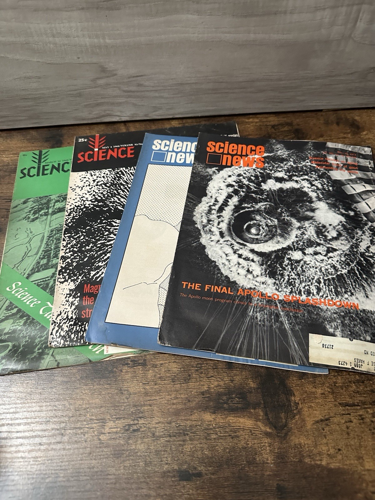 Lot of 4 Vintage Science News Magazines 1972 & 1968 Vintage Free Ship