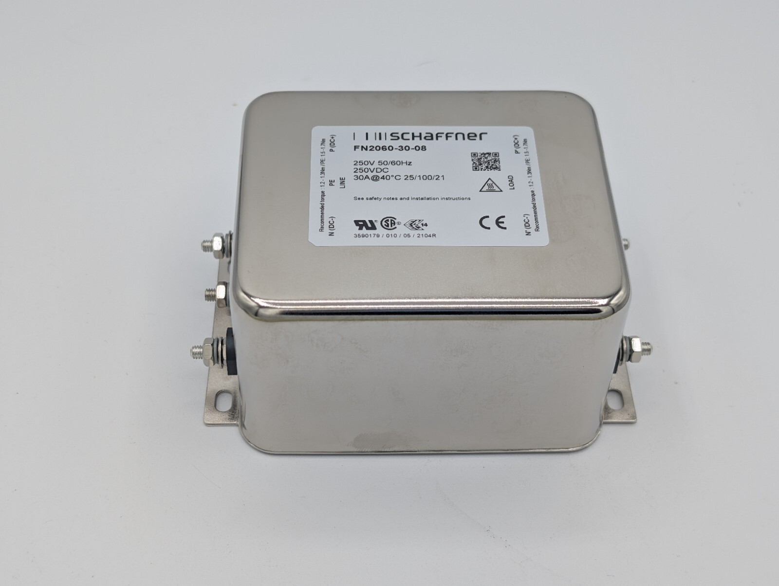 NEW SCHAFFNER EMC INC FN2060-30-08 AC Filter Multi-Stage EMI 1-Ph 250VAC 30A Ch