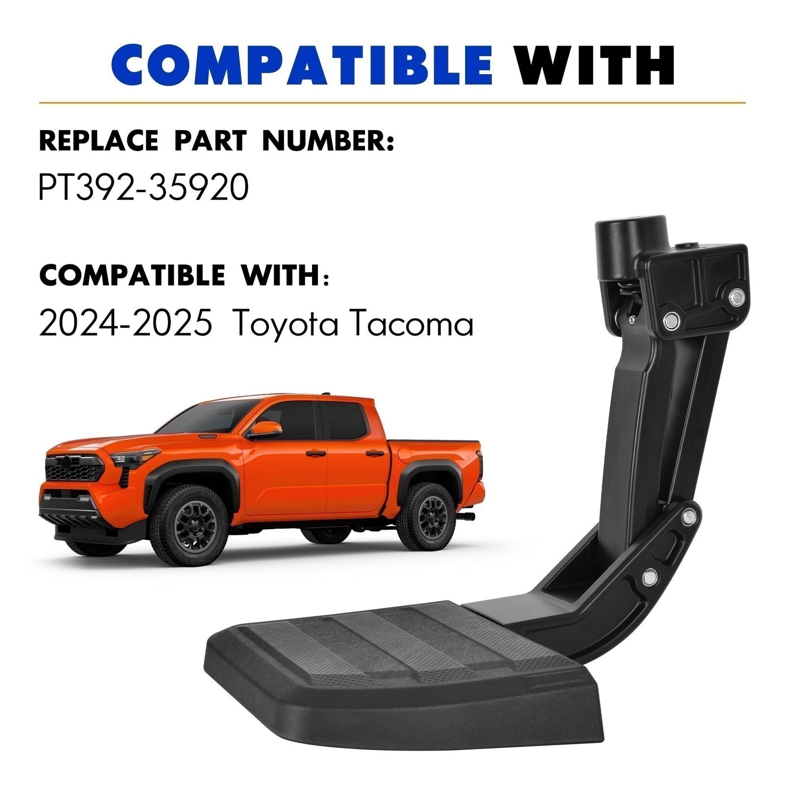Rear Bed Step Aluminum Upgraded Compatible with Toyota Tacoma 2024 - 2026 US