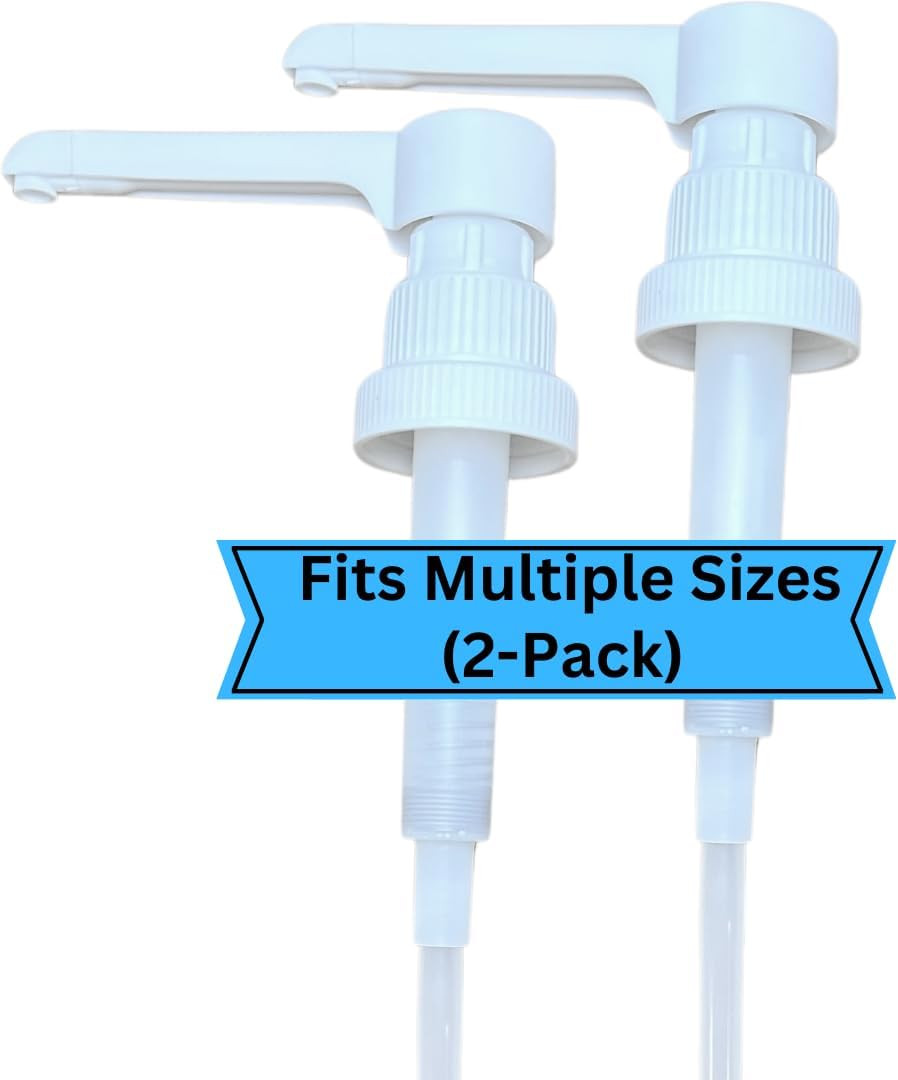 2 Pack Dual Fitting Pump Dispensers for Gallon Jugs & Bottles, 8cc, BPA-Free