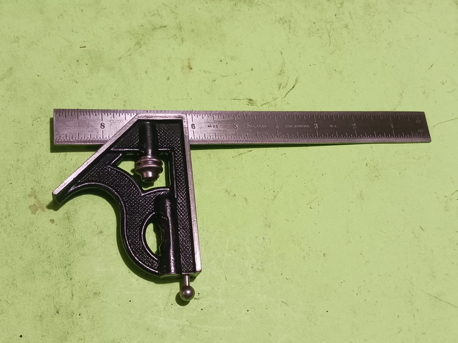 Vintage Starrett combination square 9" 2pcs Head & 9"rule no.23 woks great