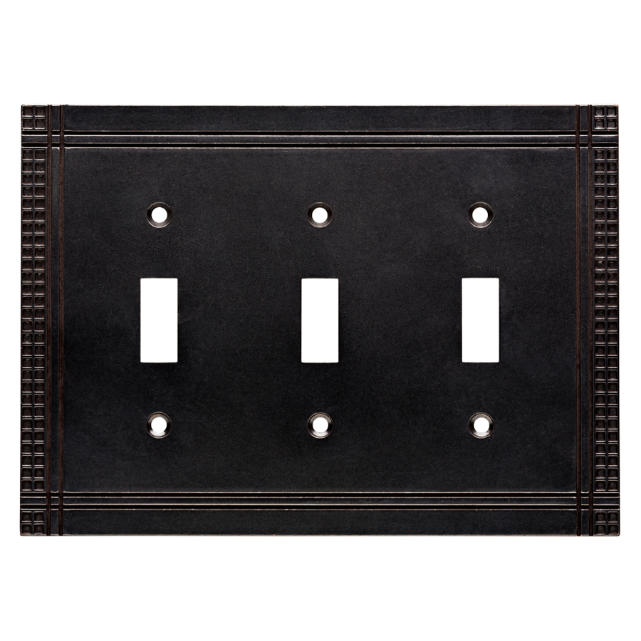 BRAINERD MISSION ARTS & CRAFTS SOFT IRON TRIPLE TOGGLE SWITCH PLATE 662670