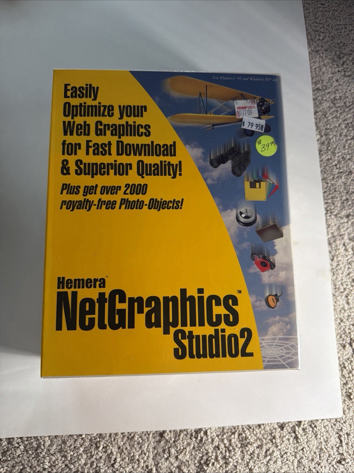 Vintage Hemera NetGraphics Studio 2 Windows 95/NT Web Graphics Software Box.