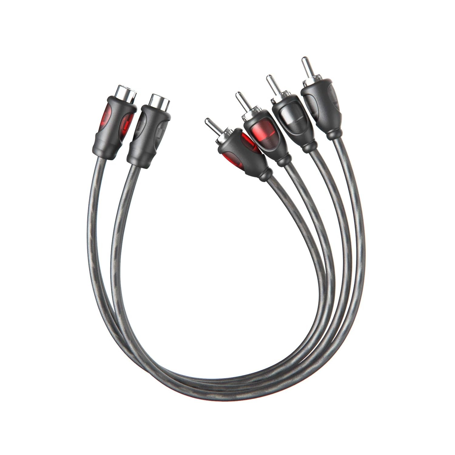 1ft RCA 1 Female to 2 Male Audio Speaker Y Adapter Splitter Cable (2 1F2M