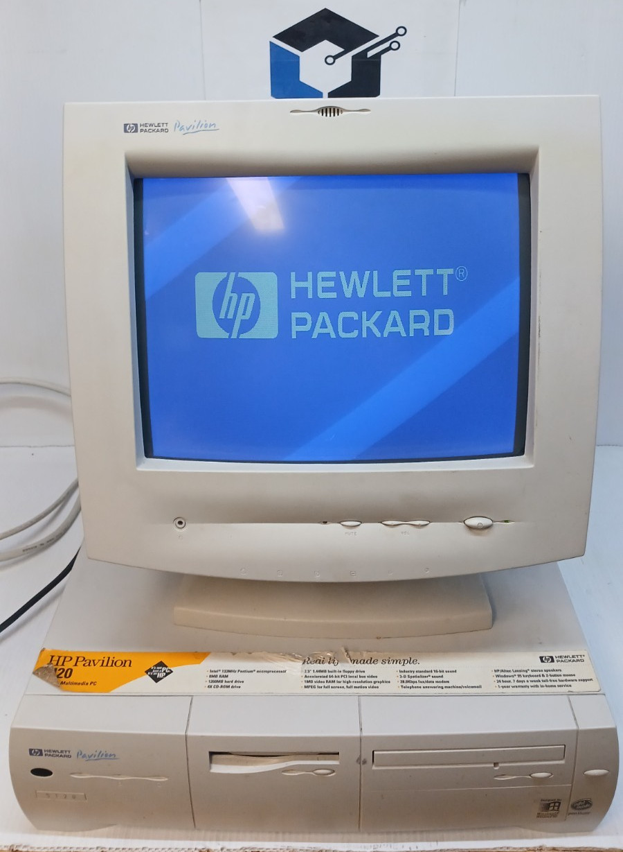 HP Pavilion 5120 Computer  w Pentium @133MHz, 8MB Ram w HP  CRT D3858A *READ!*