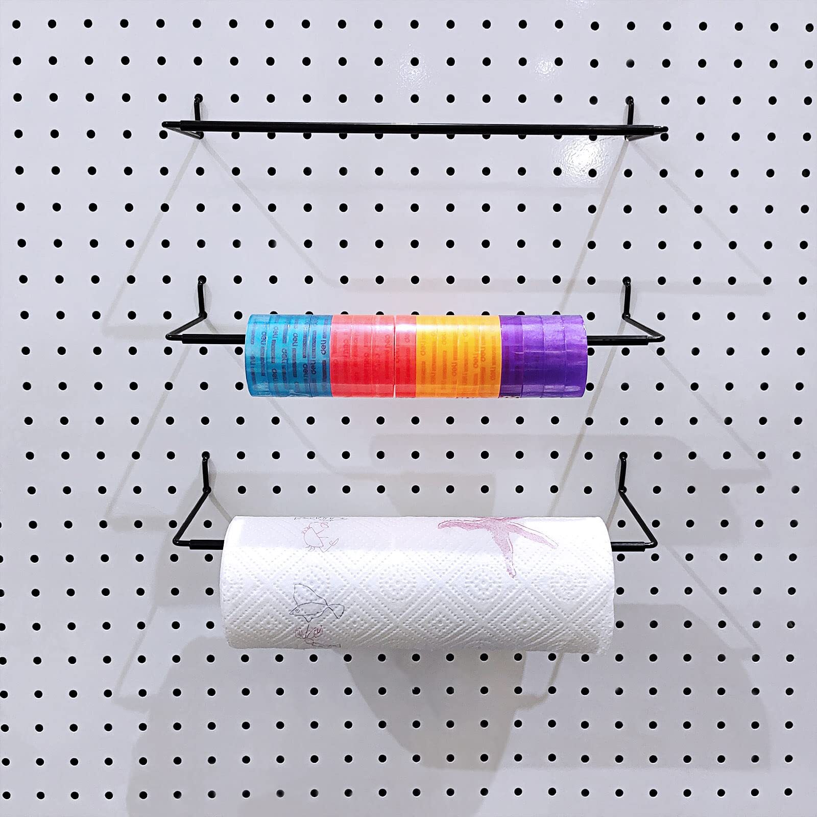 5 Pack Extendable Pegboard Paper Towel HolderPegboard Hook for WorkshopGarage...