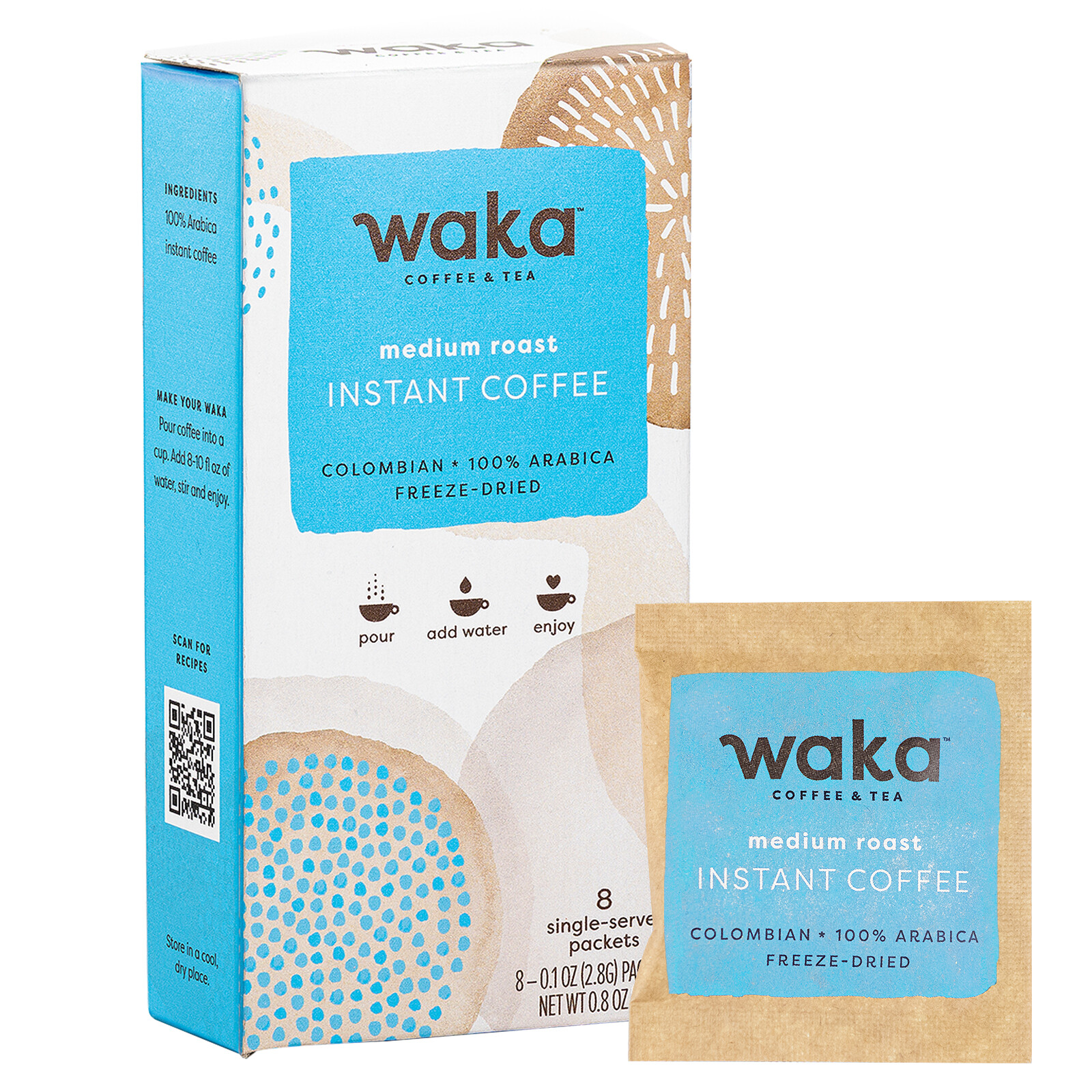 Waka Coffee Quality Instant Coffee, Colombian, Medium Roast