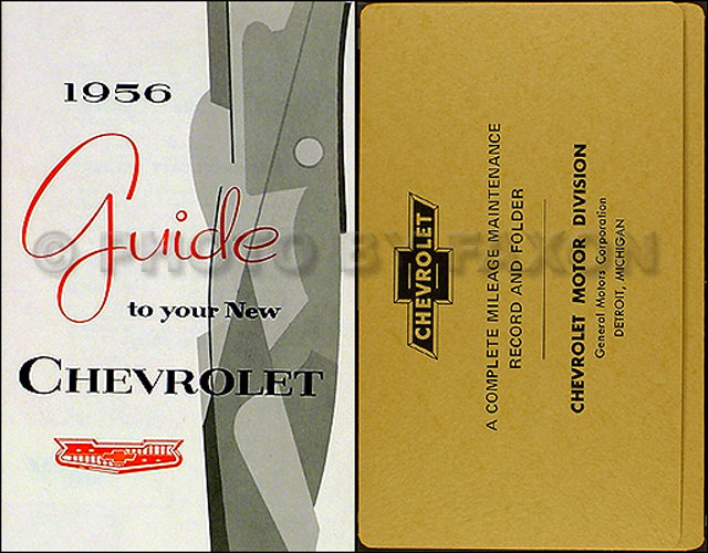 1956 Chevrolet Car Owners Manual and Envelope Package 56 150 210 Bel Air Wagons