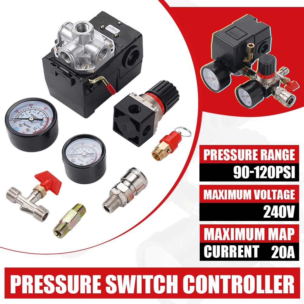 Air Compressor Pressure Switch 90–120PSI Controller for Fast Pressure Reduction