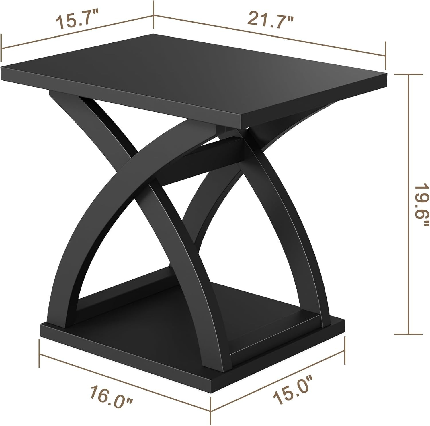 X-Design Side Table Living Room End Side Table End Table with Storage Shelf