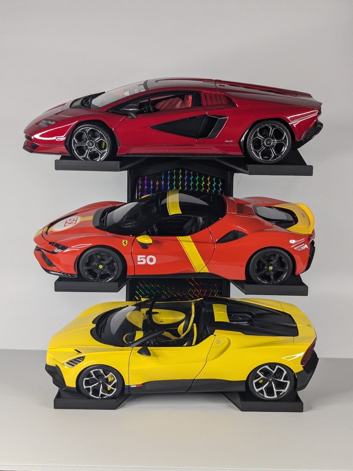 1:24 Scale Diecast Car Display Stand – 3-Tier Shelf for Model Cars (black)