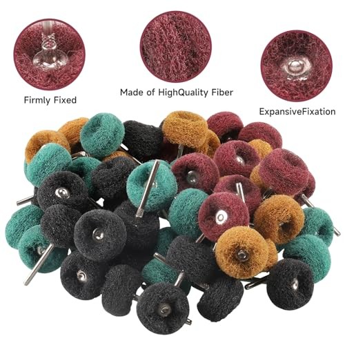 50 PCS Abrasive Buffing Wheels Set for Rotary Tool, 1 Inch