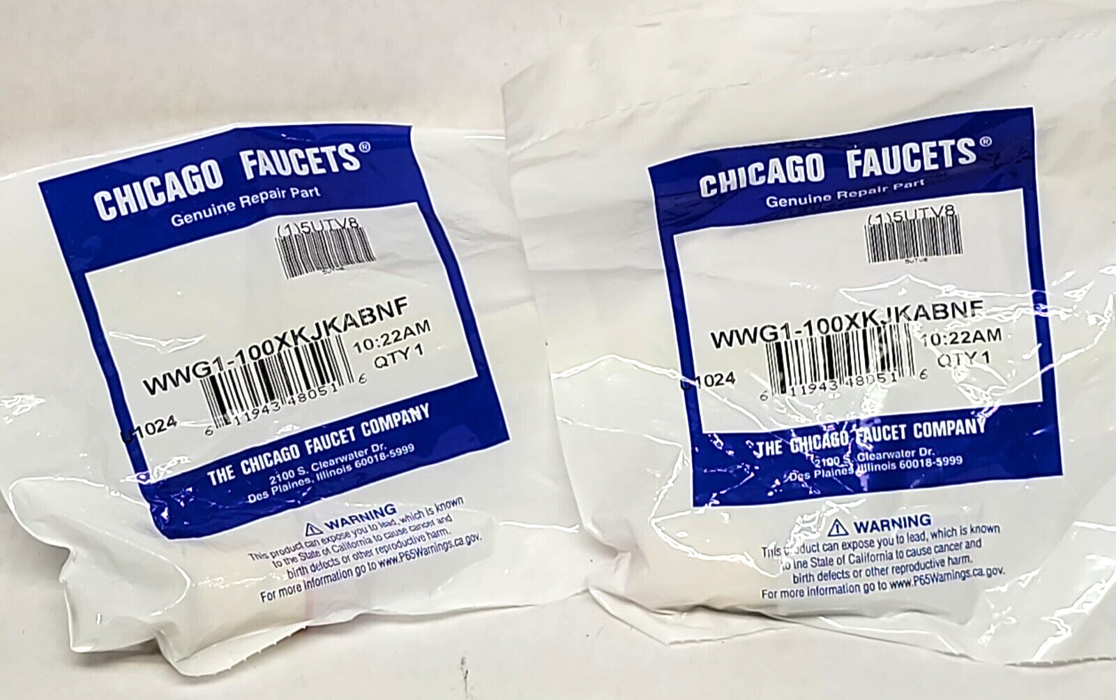 Lot of 2 CHICAGO FAUCETS WWG1-100XKJKABNF Ceramic Cartridge