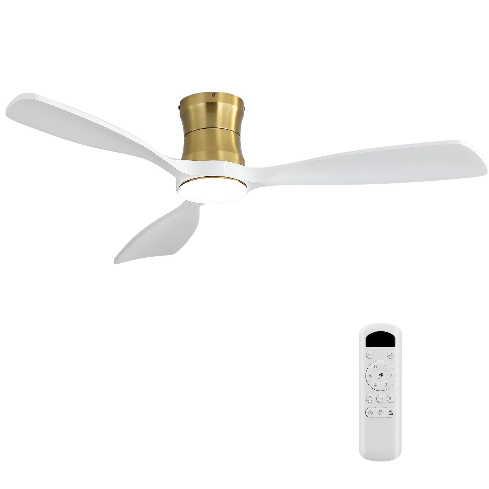 48 Inch Ceiling Fan with Light, Reversible DC Motor, Dimmable Light with Memory