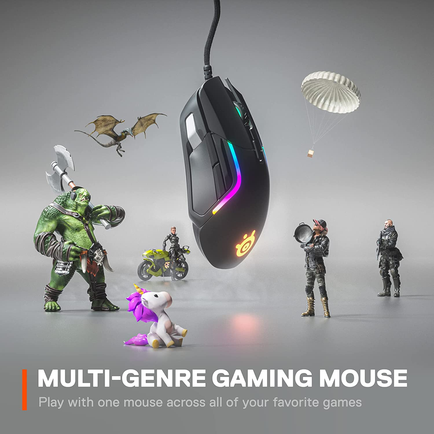 Rival 5 Gaming Mouse with Prismsync RGB Lighting and 9 Programmable Buttons – FP
