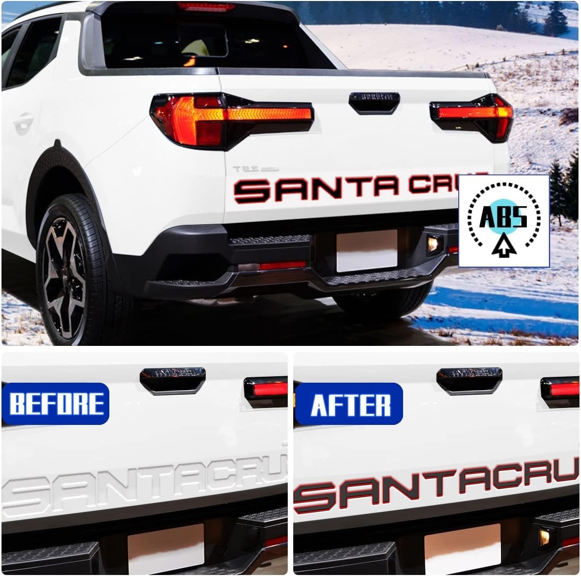 Tailgate Inserts Letters for 2022-2025 Santa Cruz - 3D Raised Decals