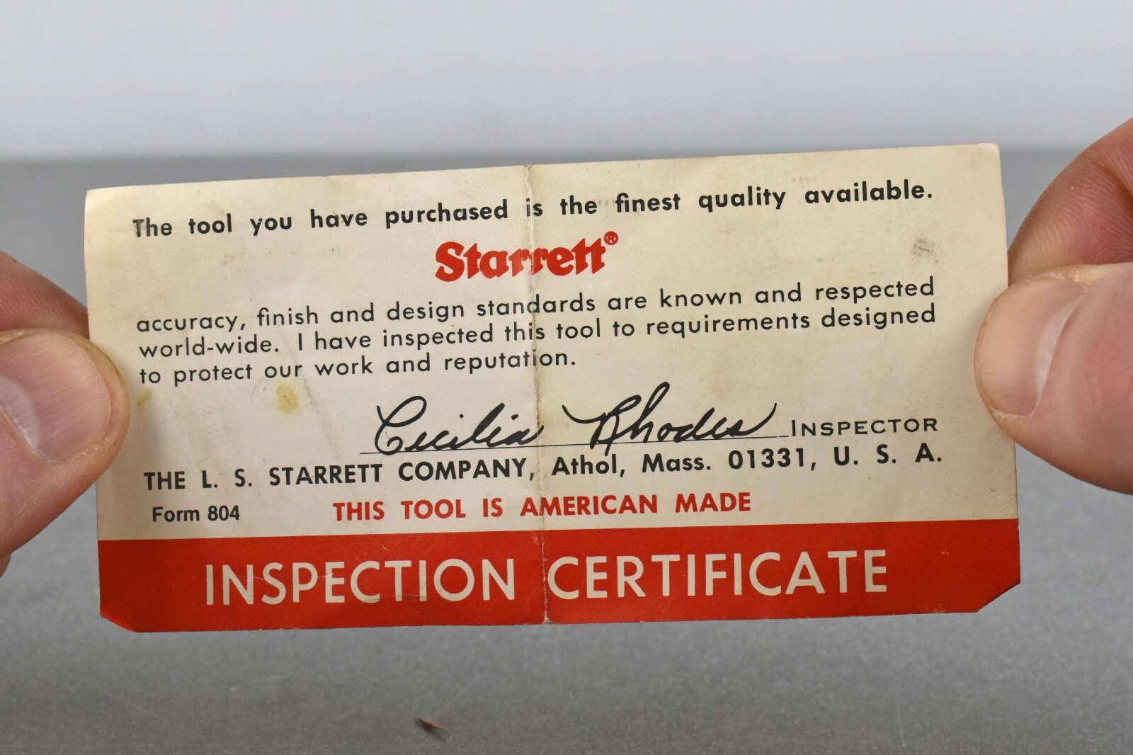 Vintage Starrett 80-134 Dial Indicator BOX, INSERT AND PAPERWORK ONLY
