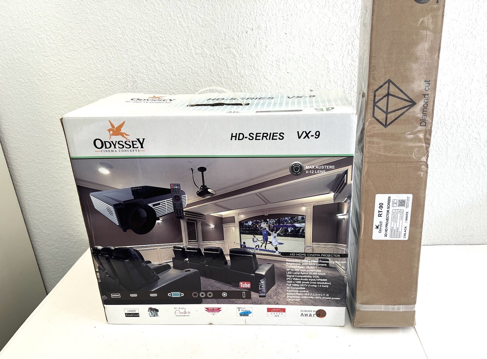 Odyssey Cinema Concepts VX-9 Hi-Def Home Theater Projector with SCREEN RT-90