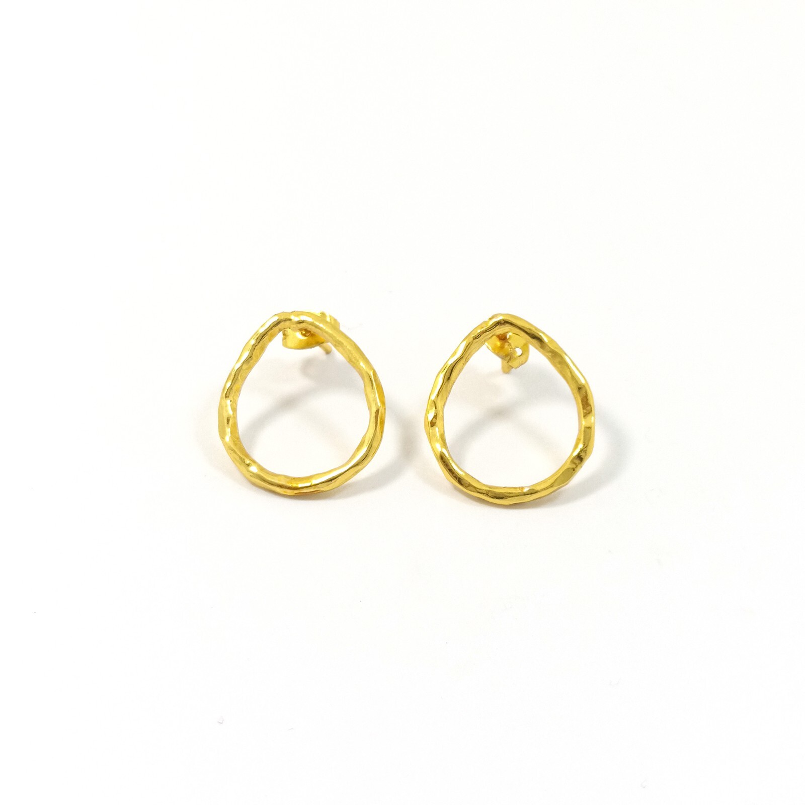 Stud Earring charms Handmade 10 Pair Gold Plated Brass Light weight Earring Post