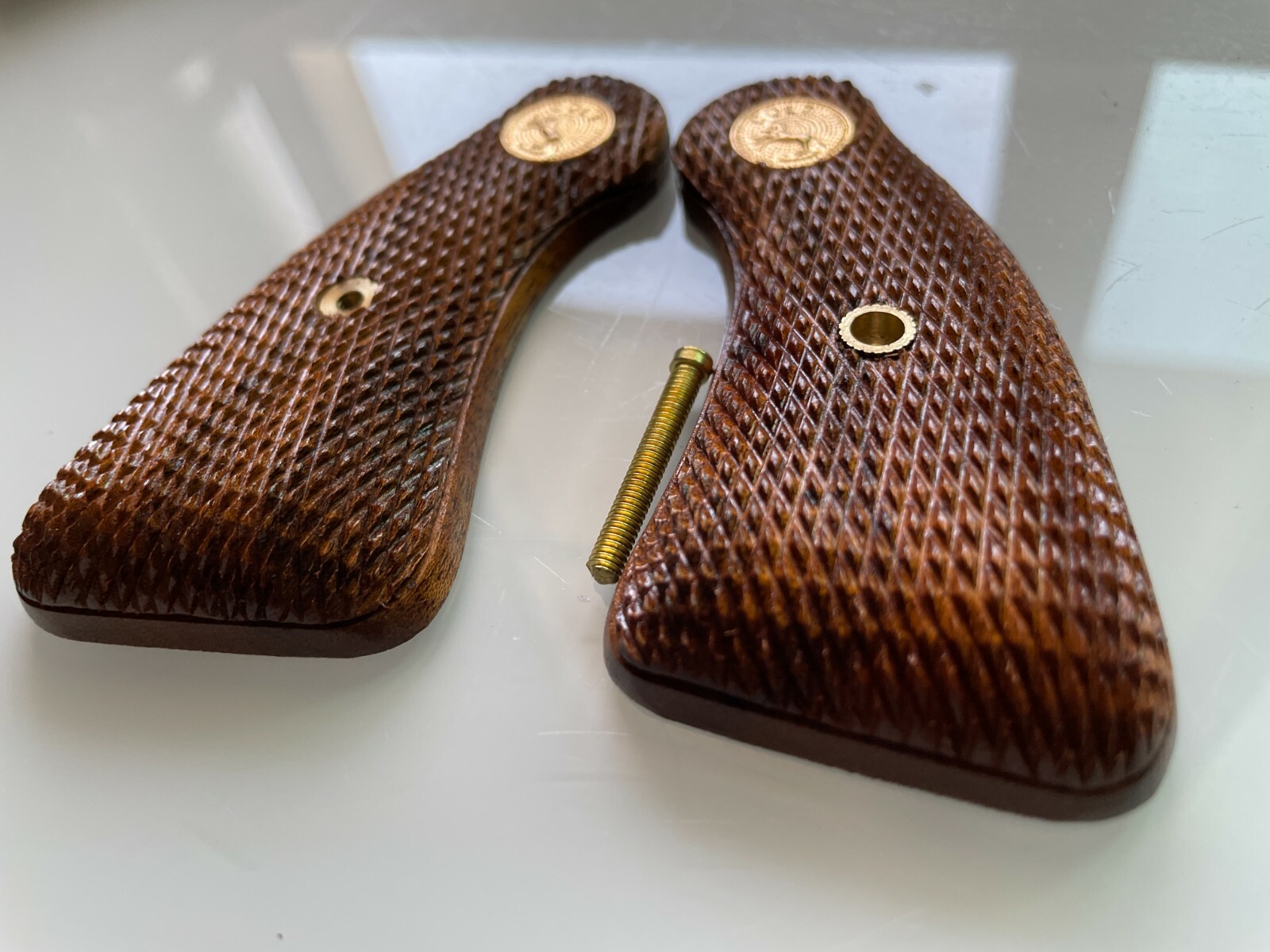 New Wood Grips For D frame Long Butt POLICE POSITIVE grips all checkered