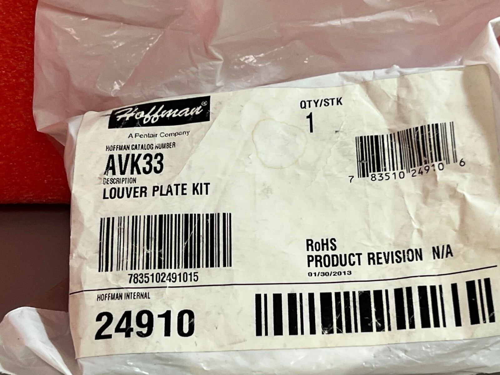 Hoffman AVK33 Louver Plate Kit