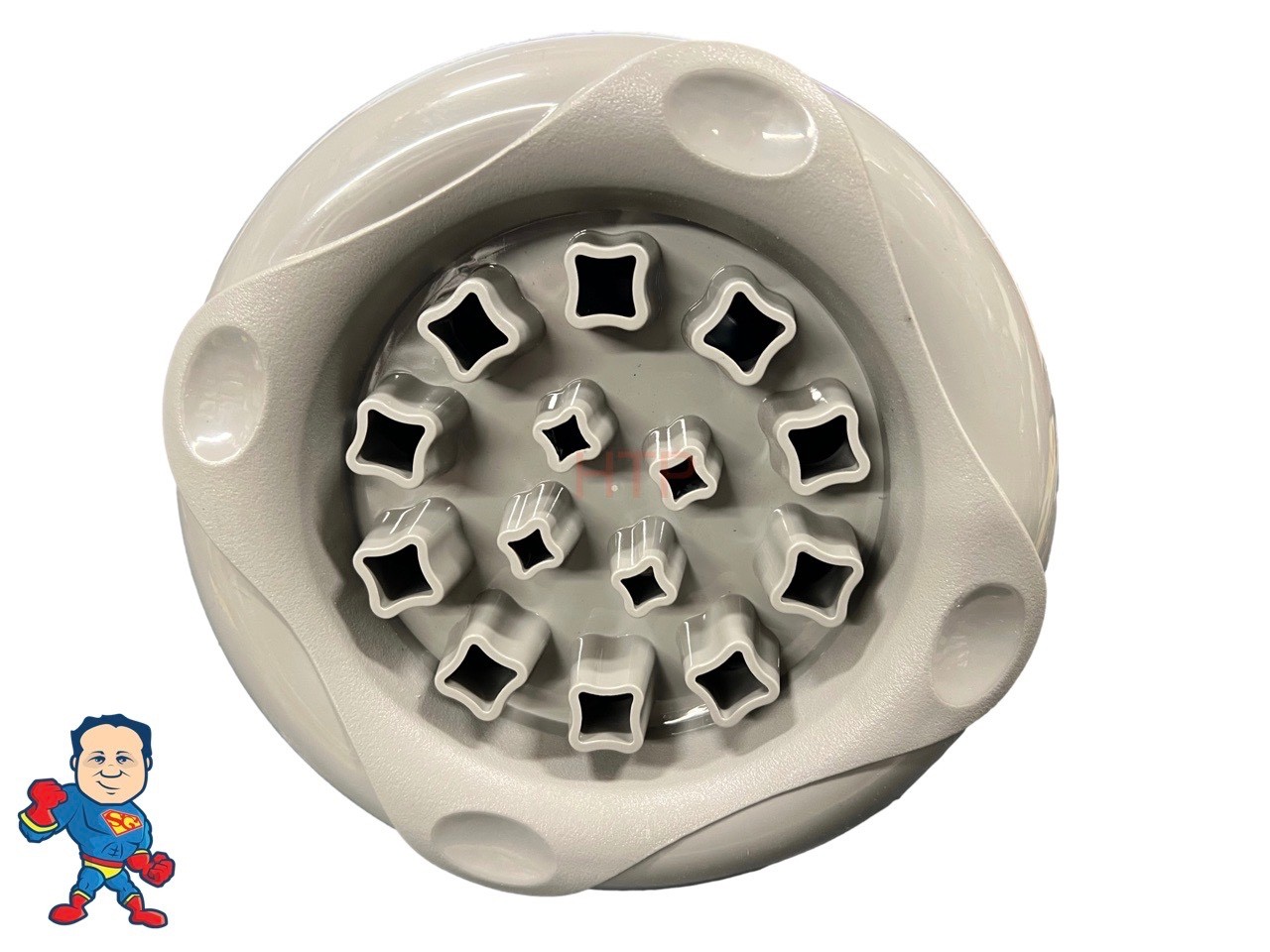 7 3/8" Face Diameter Crossfire Jet Gray Smooth Threaded In the back Master Spa