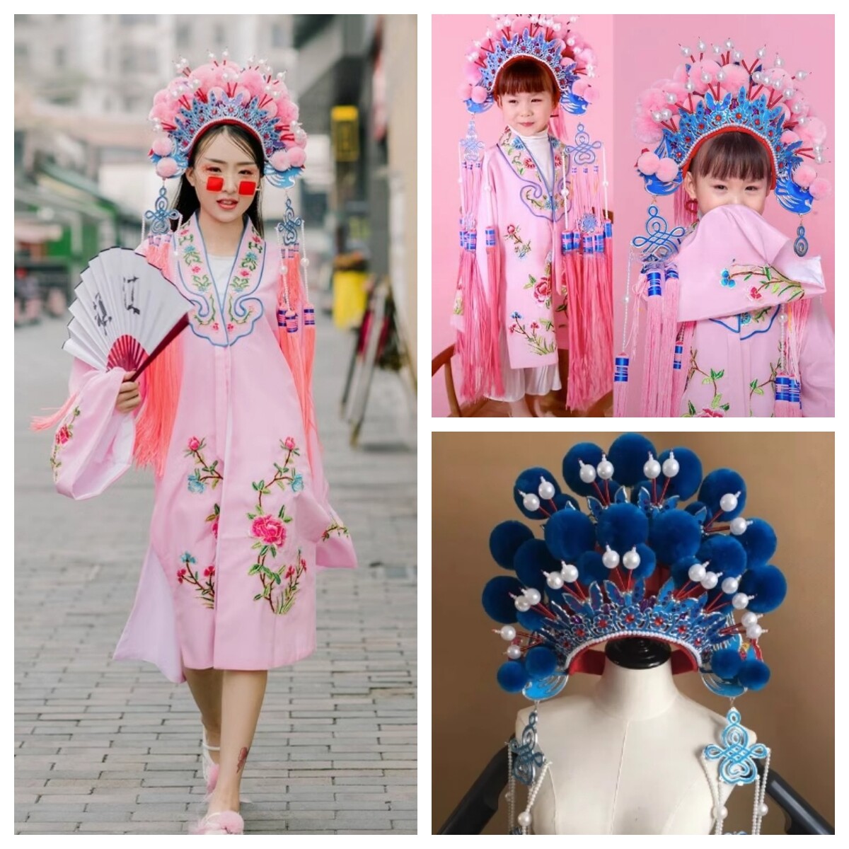 Chinese Traditional Drama Peking Opera Phoenix Coronet Crown Headdress Kid Adult