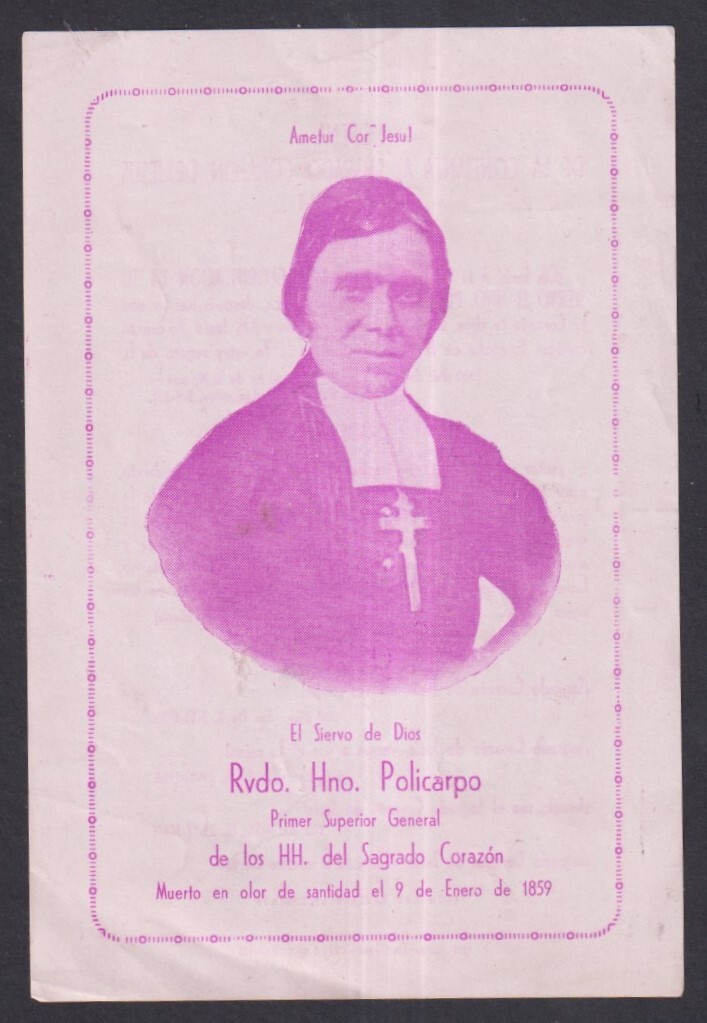 Holy card antique del Padre Policarpo santino image pieuses estampa
