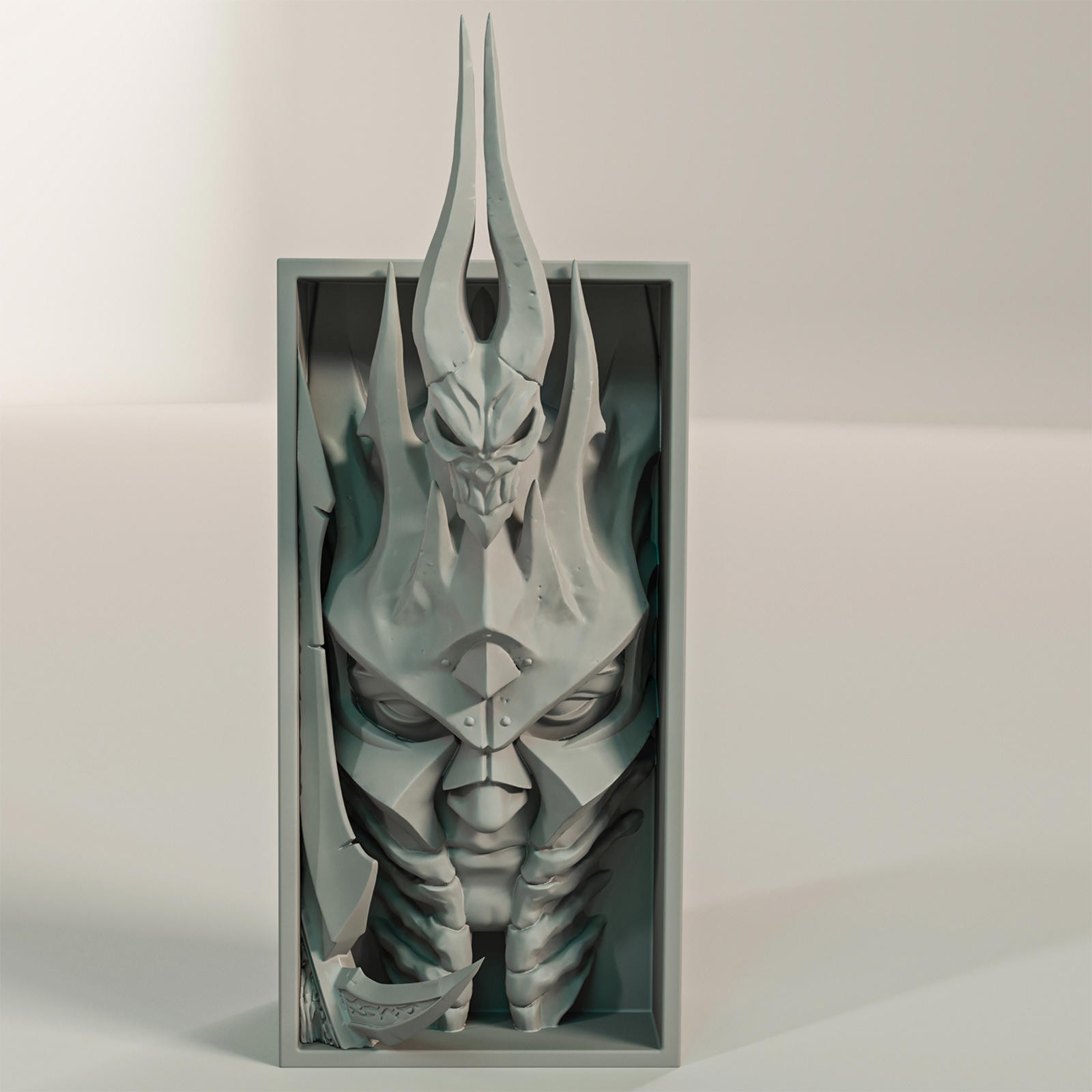 Lich King Book Nook - Fantasy Bookshelf Insert Decor