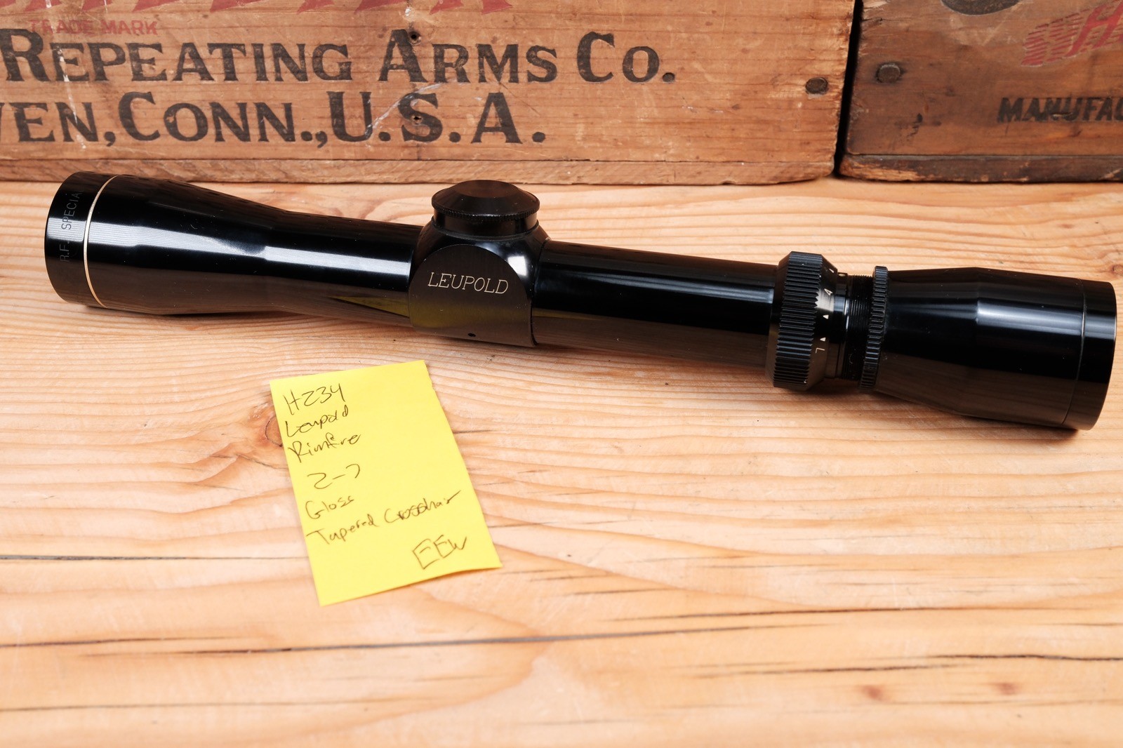 H234 Leupold 2-7 RF Special Rimfire Scope Gloss Black Tapered Crosshair 2x-7x