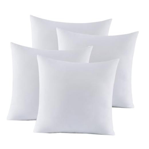 White Pillow Inserts - 18x18 - Cushion Set - 4 Pack - 18" x 18"