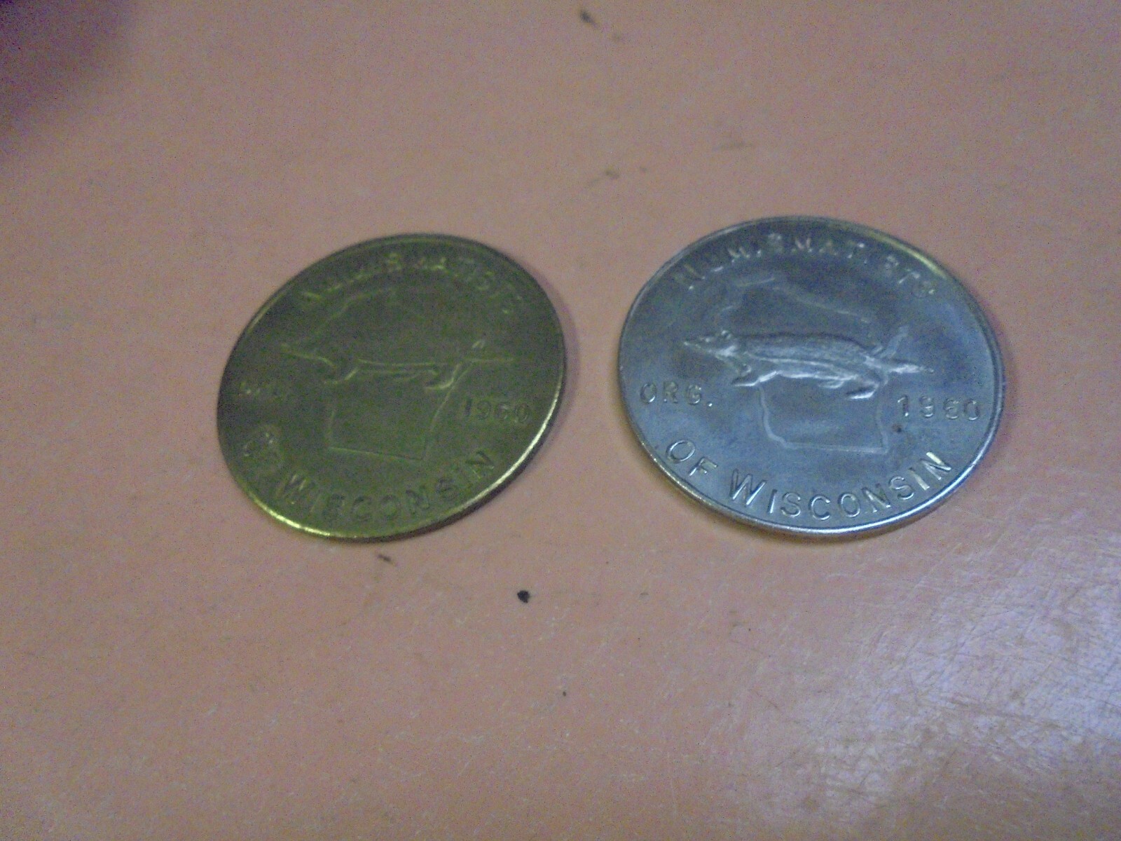 Vintage Lot of two Wisconsin Numismatists tokens 1967 and 1971