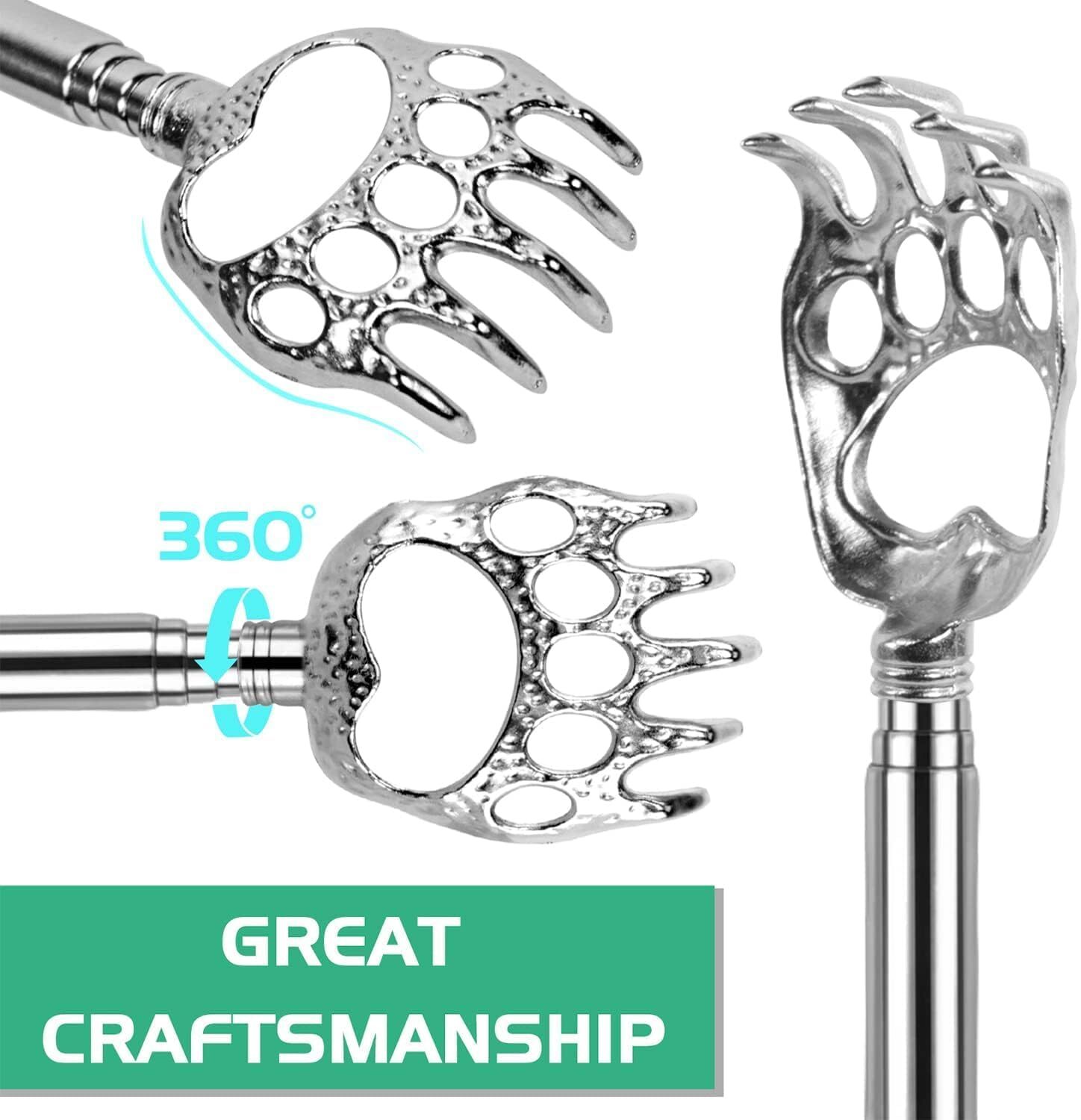 Bear Claw Telescopic Metal Back Scratcher Back Extendable Massager Gift 3 Pack