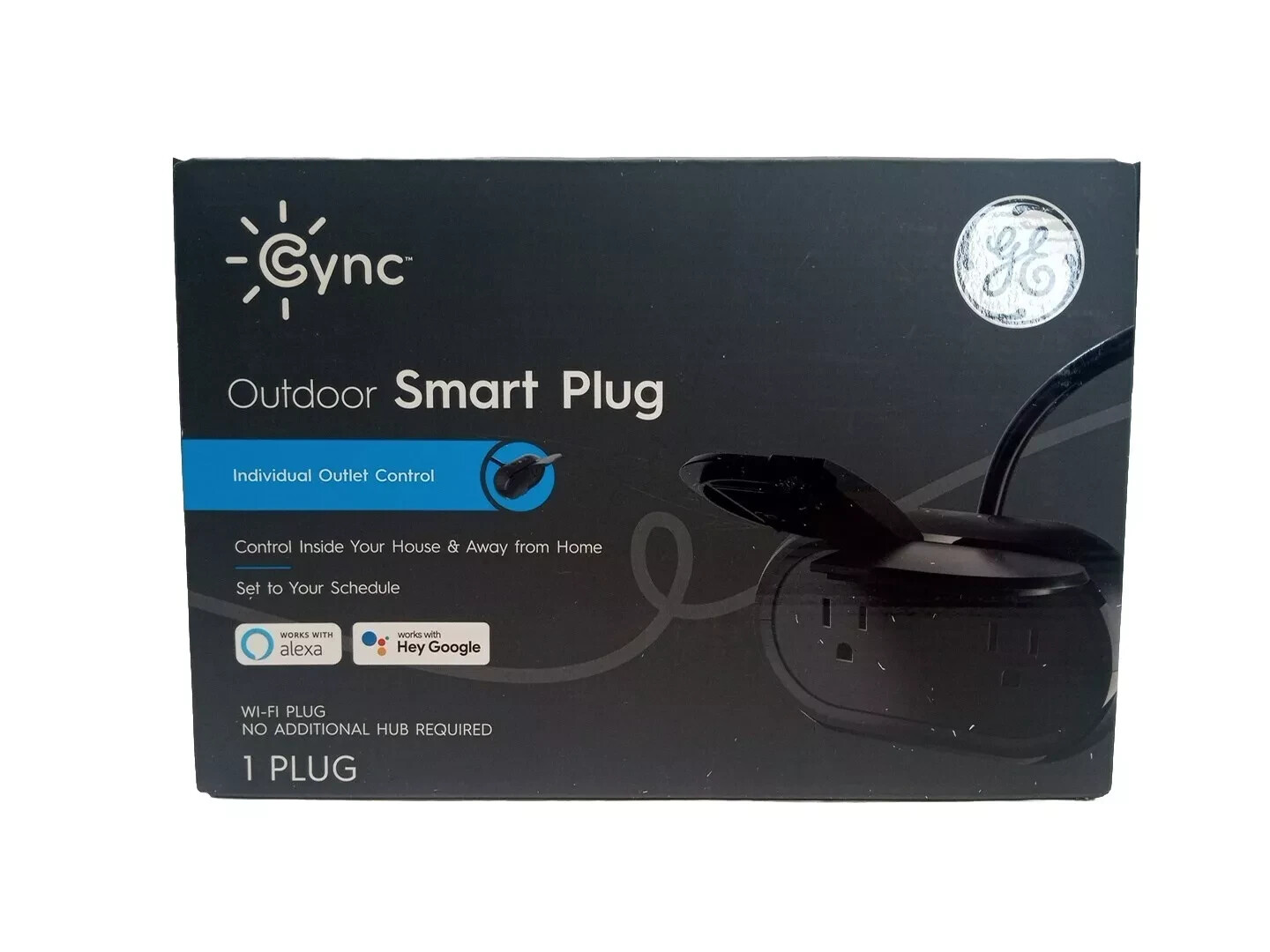 GE Cync Outdoor Smart Plug Lighting Wifi Plug Works w/ Google & Alexa NEW
