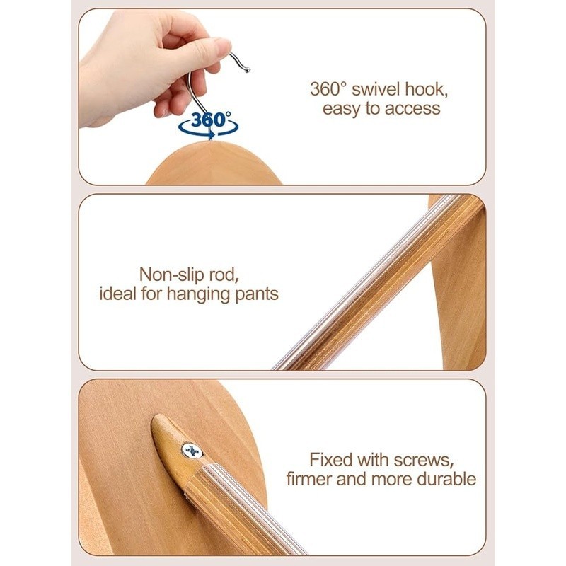 Heavy Duty Wooden Hangers Big & Tall Suits Coats Jackets Non Slip Design New