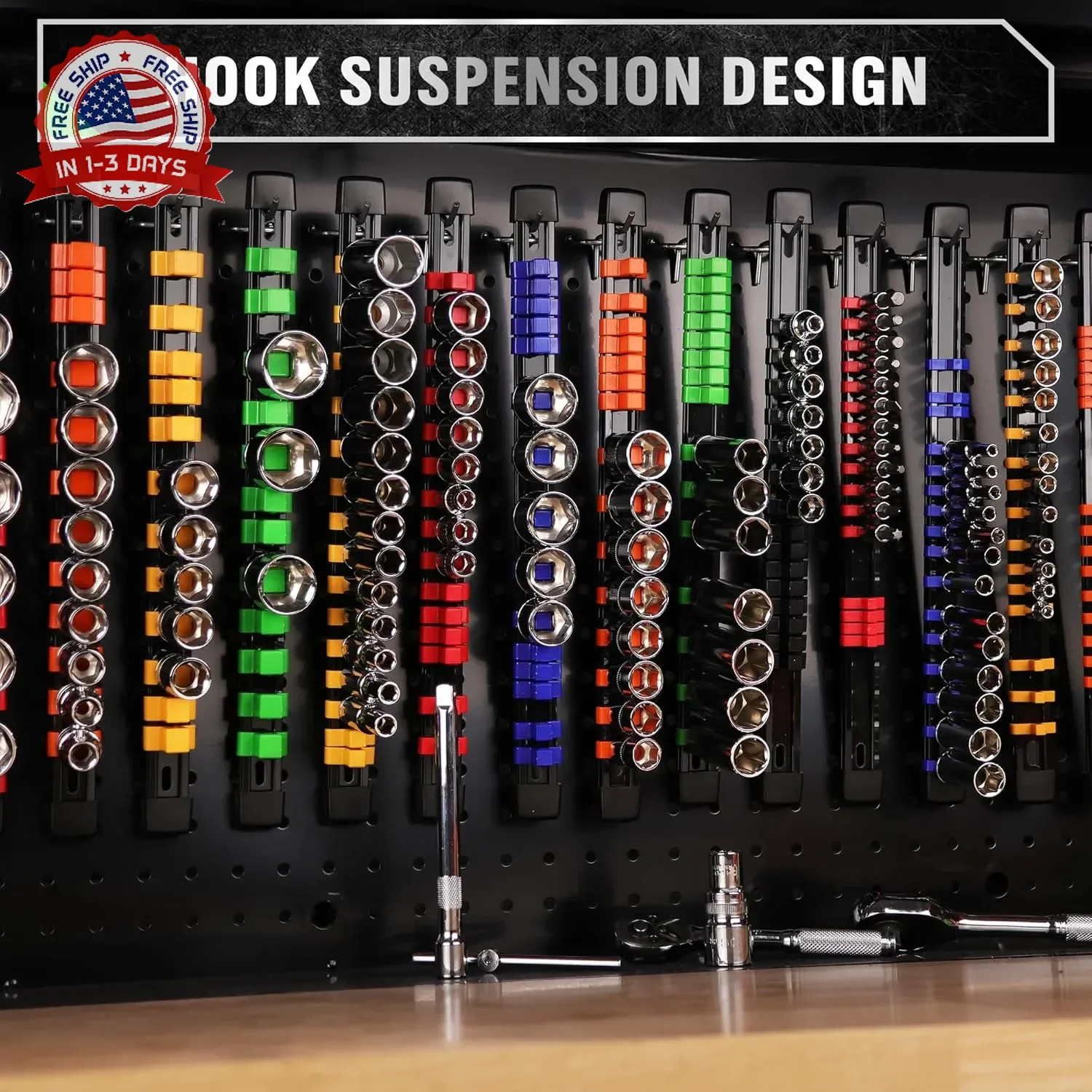 Socket Organizer Set 238 Clips Heavy Duty ABS Plastic Tool Box Drawer
