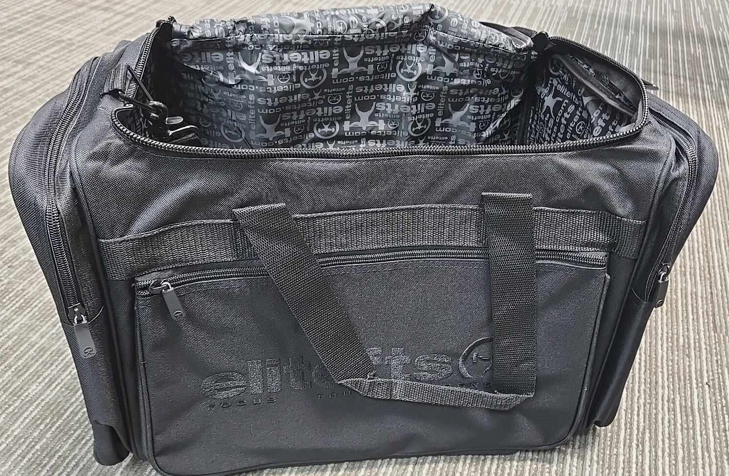 elitefts Gym Travel Sports Workout Duffel Cross Body Bag, 20" x 13" x 13", Black