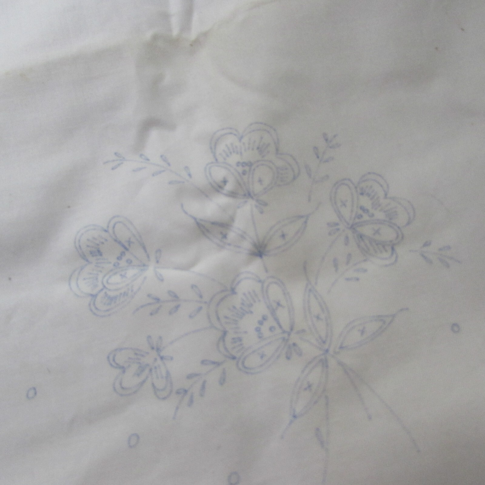NOS UNCUT TUBE PILLOWCASE Stamped to Embroider  Floral  BODY PILLOW 62 x 21