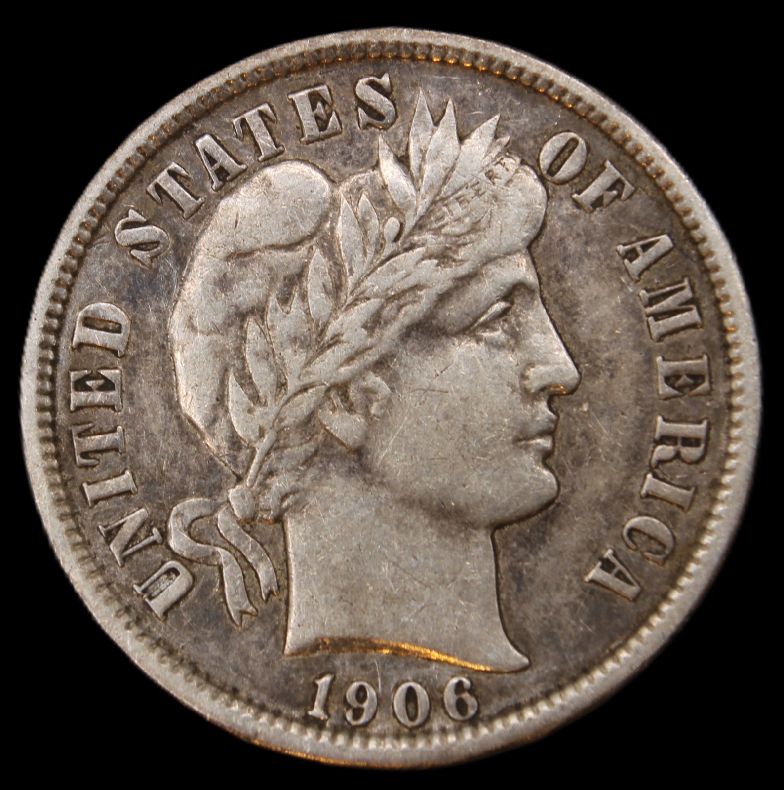 1906 O BARBER DIME- Choice EF- SMH657