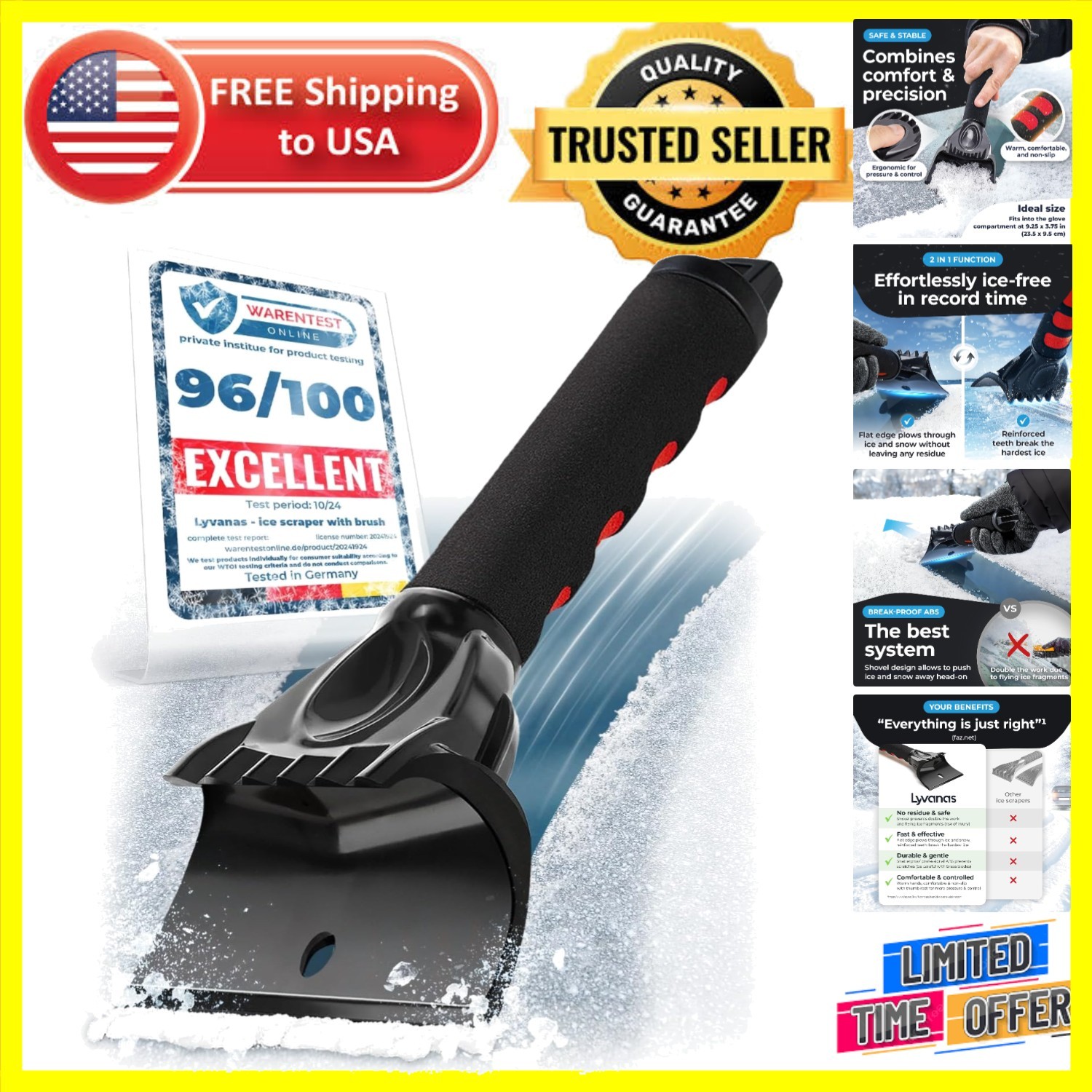 Ultimate Winter Ice Scraper – Lightweight, Non-Slip Handle &  Winning Design