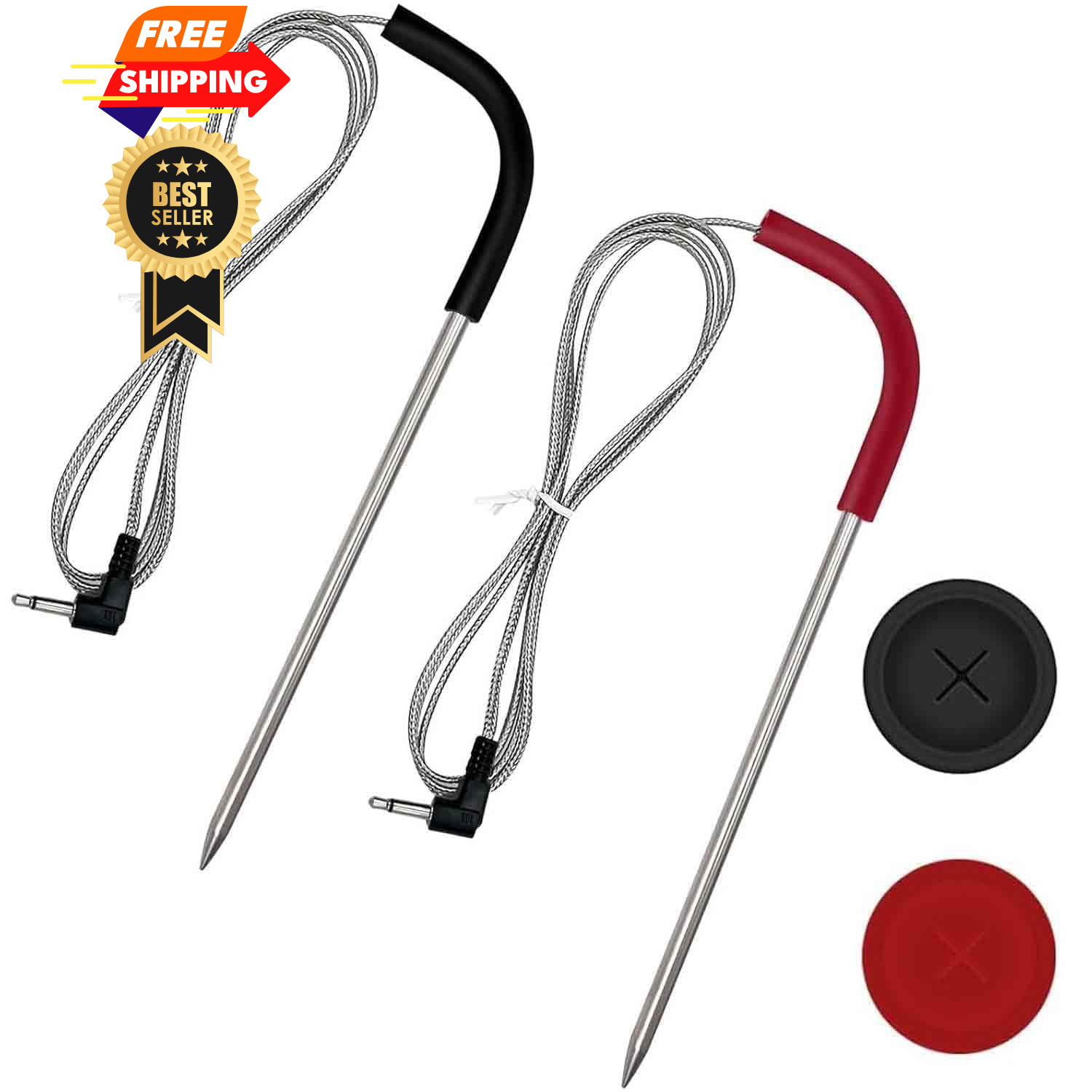 LESYAO 2-Pack Meat Thermometer Replacement for Pit Boss Pellet Grills and Red